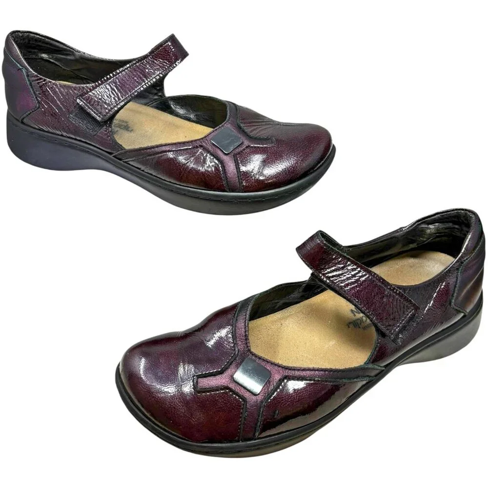 Naot Burgundy Patent Leather‎ Platform Mary Janes